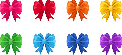 Beautiful colored bow vector material 01 Beautiful colored bow vector material 01