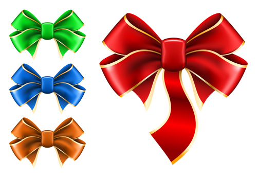 Beautiful colored bows vector set Beautiful colored bows vector set
