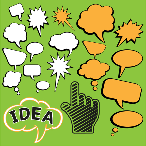 Blank text clouds cartoon styles vector 01 Blank text clouds cartoon styles vector 01