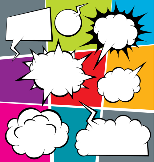 Blank text clouds cartoon styles vector 04 Blank text clouds cartoon styles vector 04
