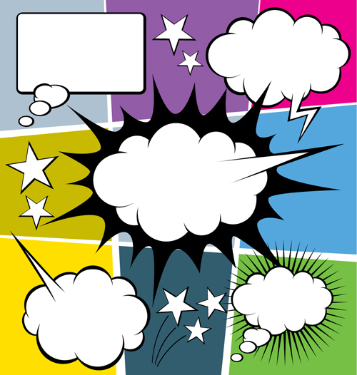 Blank text clouds cartoon styles vector 05 Blank text clouds cartoon styles vector 05