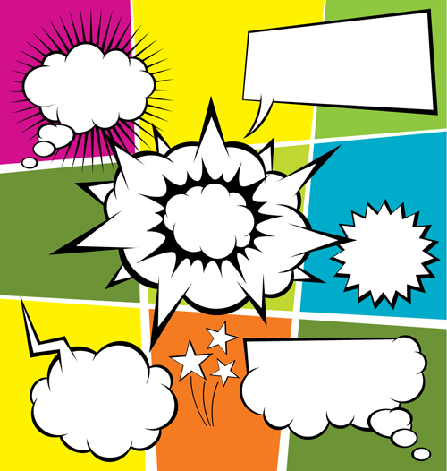 Blank text clouds cartoon styles vector 07 Blank text clouds cartoon styles vector 07