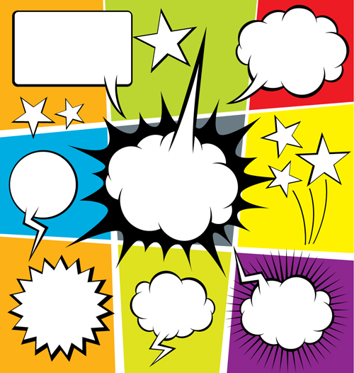Blank text clouds cartoon styles vector 08 Blank text clouds cartoon styles vector 08
