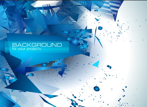 Blue geometric shapes with grunge background vector Blue geometric shapes with grunge background vector