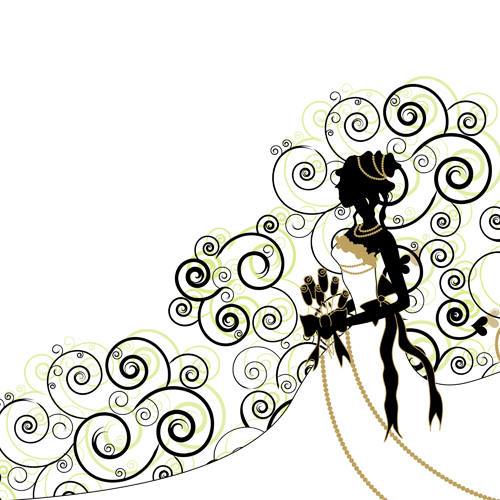 Bride with floral design vector Bride with floral design vector