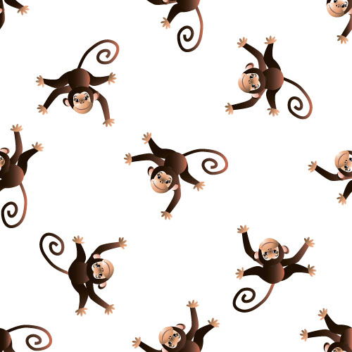 Cartoon monkey vector seamless patterns 01 Cartoon monkey vector seamless patterns 01