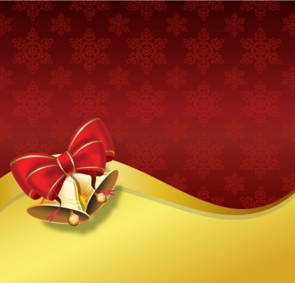 Christmas bell with ornate background vector