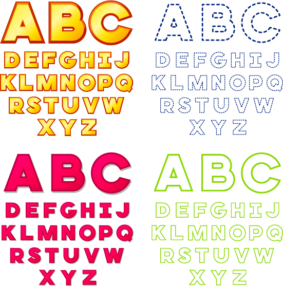 Colorful alphabets vector set 03 Colorful alphabets vector set 03