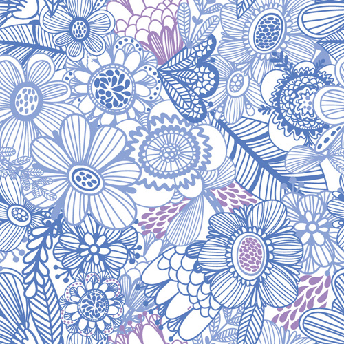 Floral gentle pattern hand drawn vector 01 Floral gentle pattern hand drawn vector 01