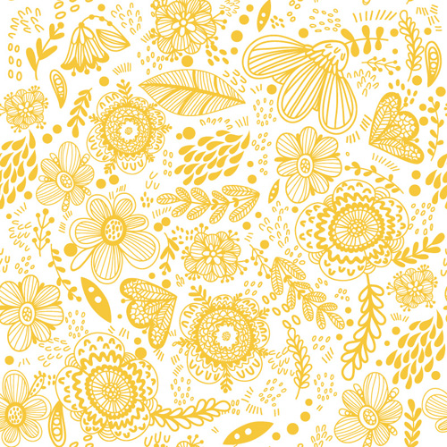 Floral gentle pattern hand drawn vector 03 Floral gentle pattern hand drawn vector 03