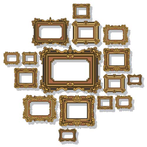 Frame antique design vector set 01 Frame antique design vector set 01