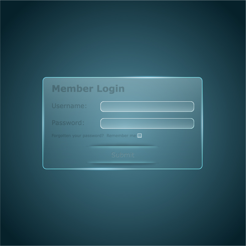 Member login interface transparent vector 01 Member login interface transparent vector 01