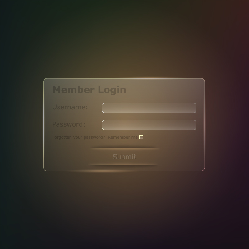 transparent member login interface 