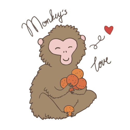 monkey love heart 