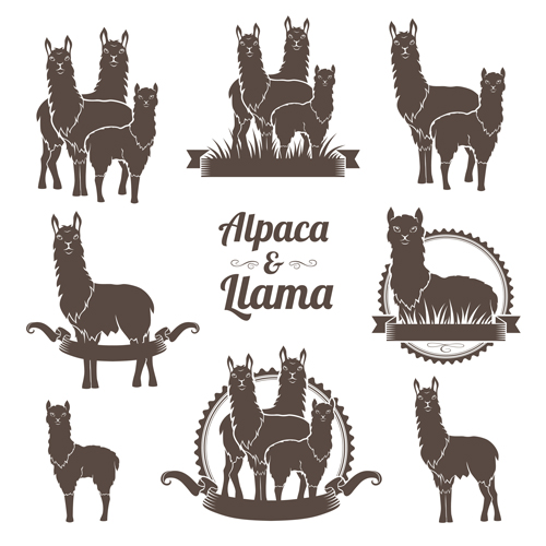 Natural wool logo with badge vector 03 Natural wool logo with badge vector 03