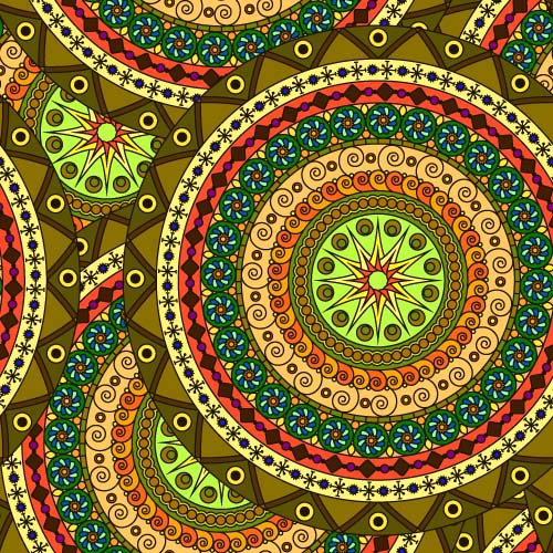 seamless round pattern ornate lace 
