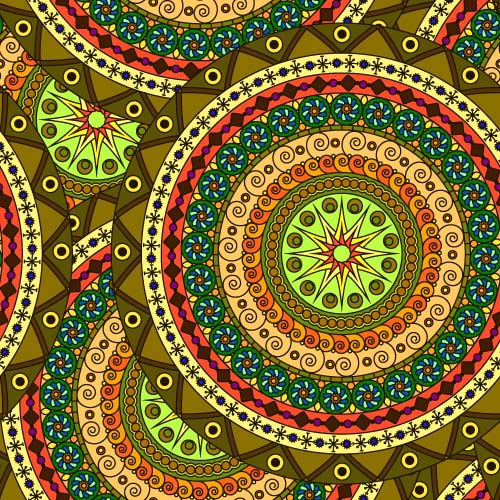 Ornate round lace pattern seamless vector 01 Ornate round lace pattern seamless vector 01