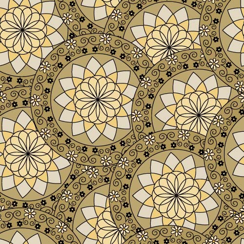 Ornate round lace pattern seamless vector 02