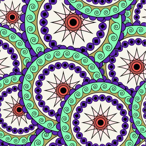 Ornate round lace pattern seamless vector 03 Ornate round lace pattern seamless vector 03
