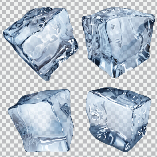 Realistic ice cubes illustration vectors 01 Realistic ice cubes illustration vectors 01