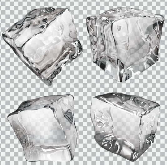 Realistic ice cubes illustration vectors 02 Realistic ice cubes illustration vectors 02