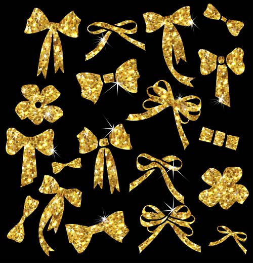 shiny golden bows 