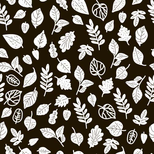 Simple leaves pattern seamless vector 05 Simple leaves pattern seamless vector 05