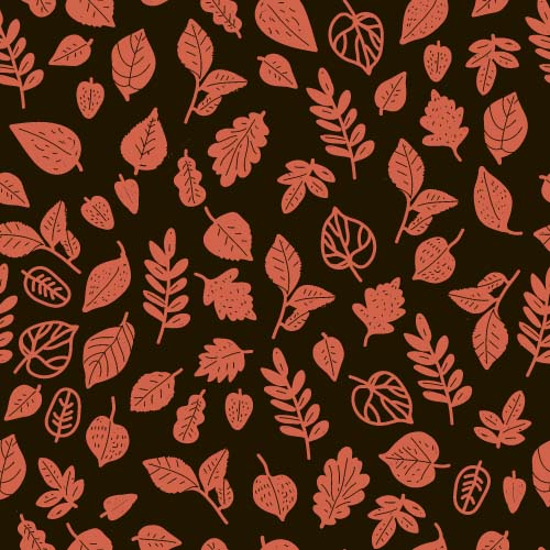 Simple leaves pattern seamless vector 06 Simple leaves pattern seamless vector 06