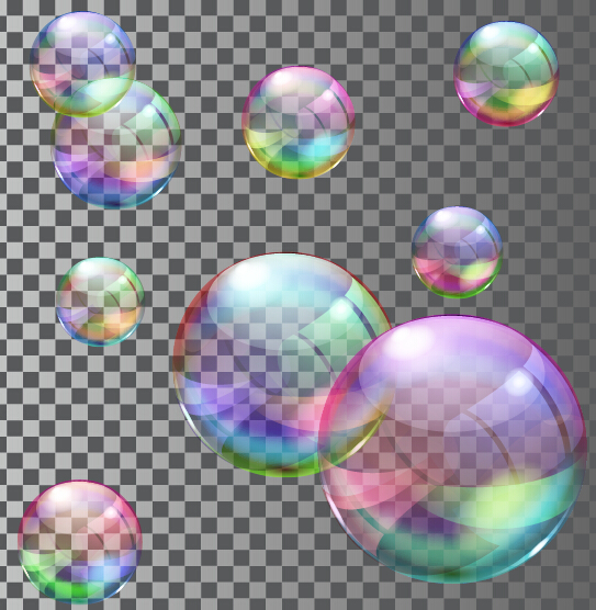 Transparent bubble colored vector illustration 01 Transparent bubble colored vector illustration 01