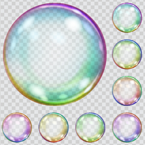 Transparent bubble colored vector illustration 02 Transparent bubble colored vector illustration 02