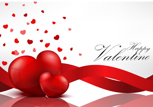 valentines ribbon heart day card balloon 