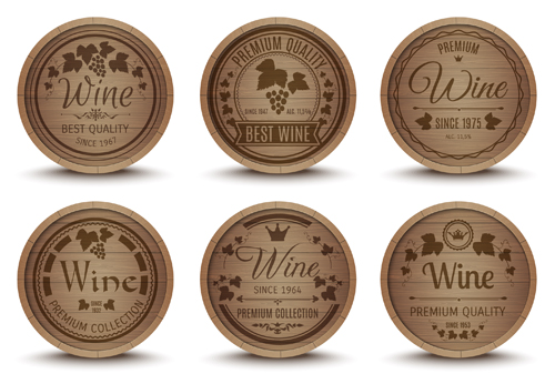 wooden wine vintage labels 