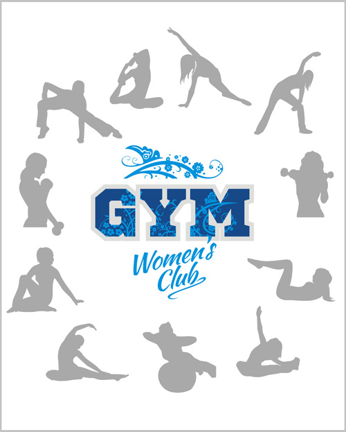 Womens fitness club poster vectors material 01 Womens fitness club poster vectors material 01