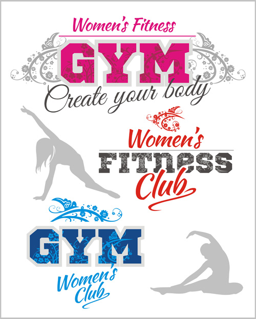 Womens fitness club poster vectors material 03