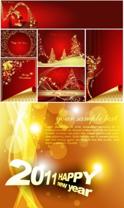 Vector set of christmas shiny background material 04 Vector set of christmas shiny background material 04