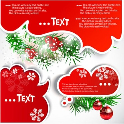 christmas text bubbles with background vector christmas text bubbles with background vector