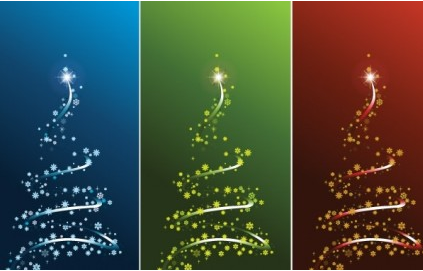 tree colored christmas cards 