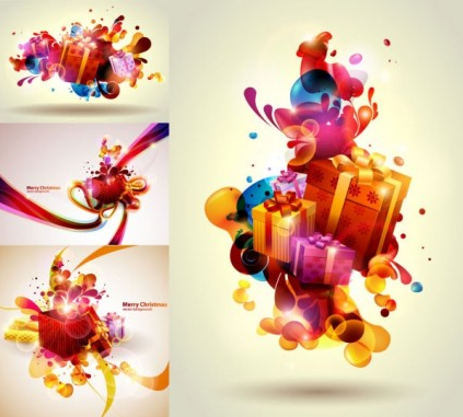 gift elements colorful christmas abstract 