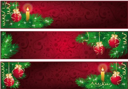 red christmas candle banner 