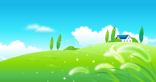 Beautiful cartoon landscapes vector set 08 Beautiful cartoon landscapes vector set 08