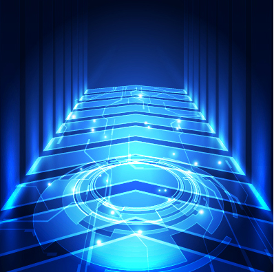 tech futuristic blue background 