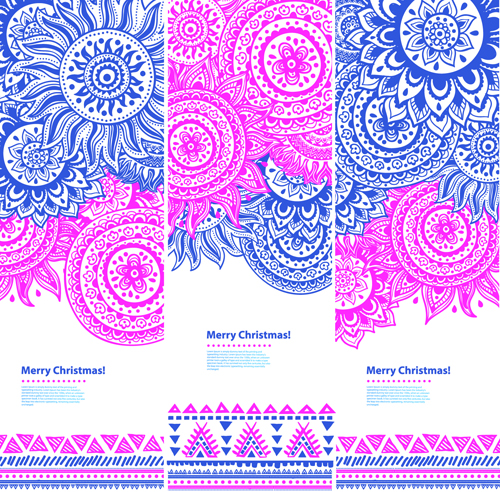 Christmas ethnic pattern banner vector 02 Christmas ethnic pattern banner vector 02