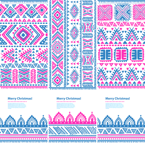 Christmas ethnic pattern banner vector 03 Christmas ethnic pattern banner vector 03