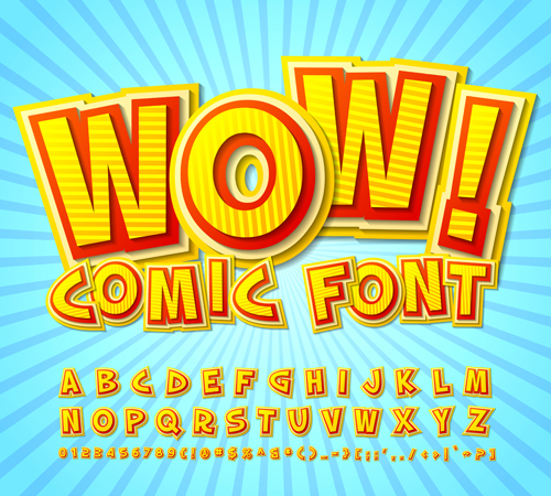 Comic styles fonts design set 09 Comic styles fonts design set 09