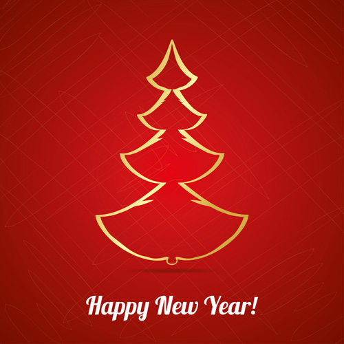 Creative christmas tree with new year background vecrtor 02 Creative christmas tree with new year background vecrtor 02