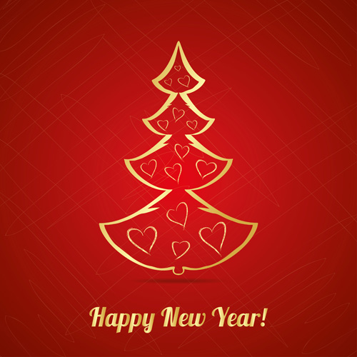 Creative christmas tree with new year background vecrtor 03 Creative christmas tree with new year background vecrtor 03