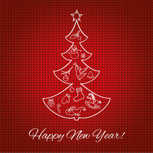 Creative christmas tree with new year background vecrtor 05 Creative christmas tree with new year background vecrtor 05