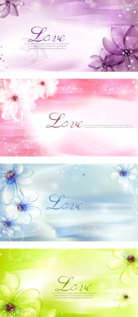Elegant dream flower vector cards Elegant dream flower vector cards
