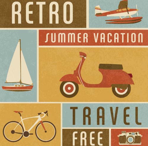 travel Retro font posters material 