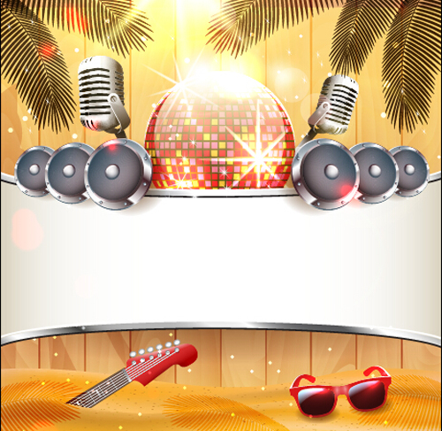 Vector flyer summer night party design material 09 Vector flyer summer night party design material 09